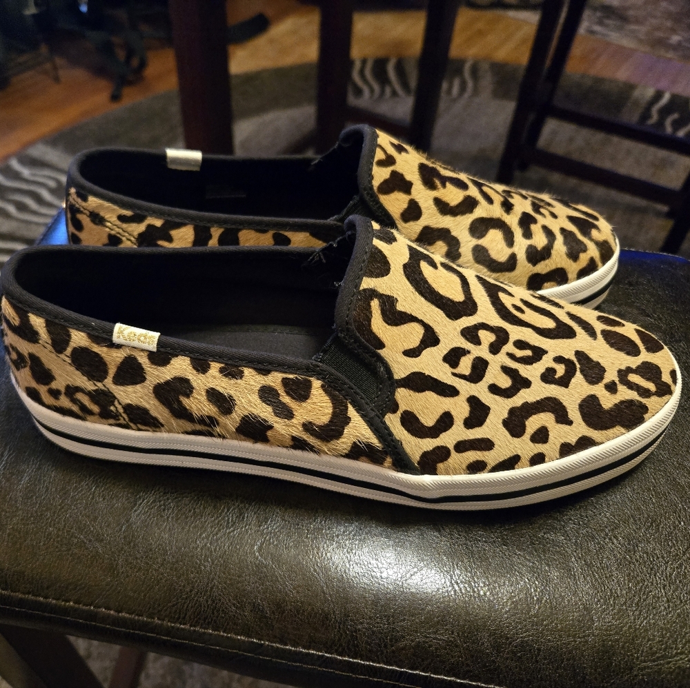 Kate Spade Keds Animal Print Slip-On Sneakers